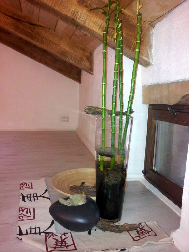 Camera zen composizione bambu B&B & meditation center Zorba il Buddha Passerano Marmorito Asti