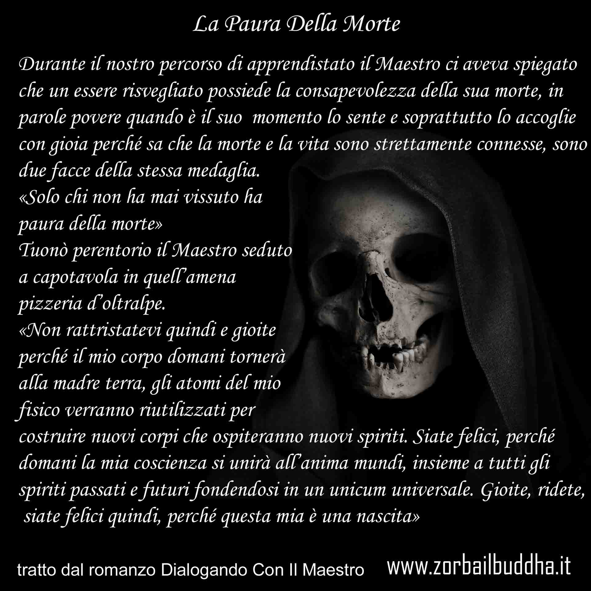 La paura della morte estratto dal romanzo Dialogando con il maestro